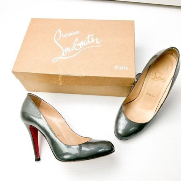 CHRISTIAN LOUBOUTIN Ron Ron 100 Patent Leather Pumps size 7 Red Bottoms - Picture 3 of 15